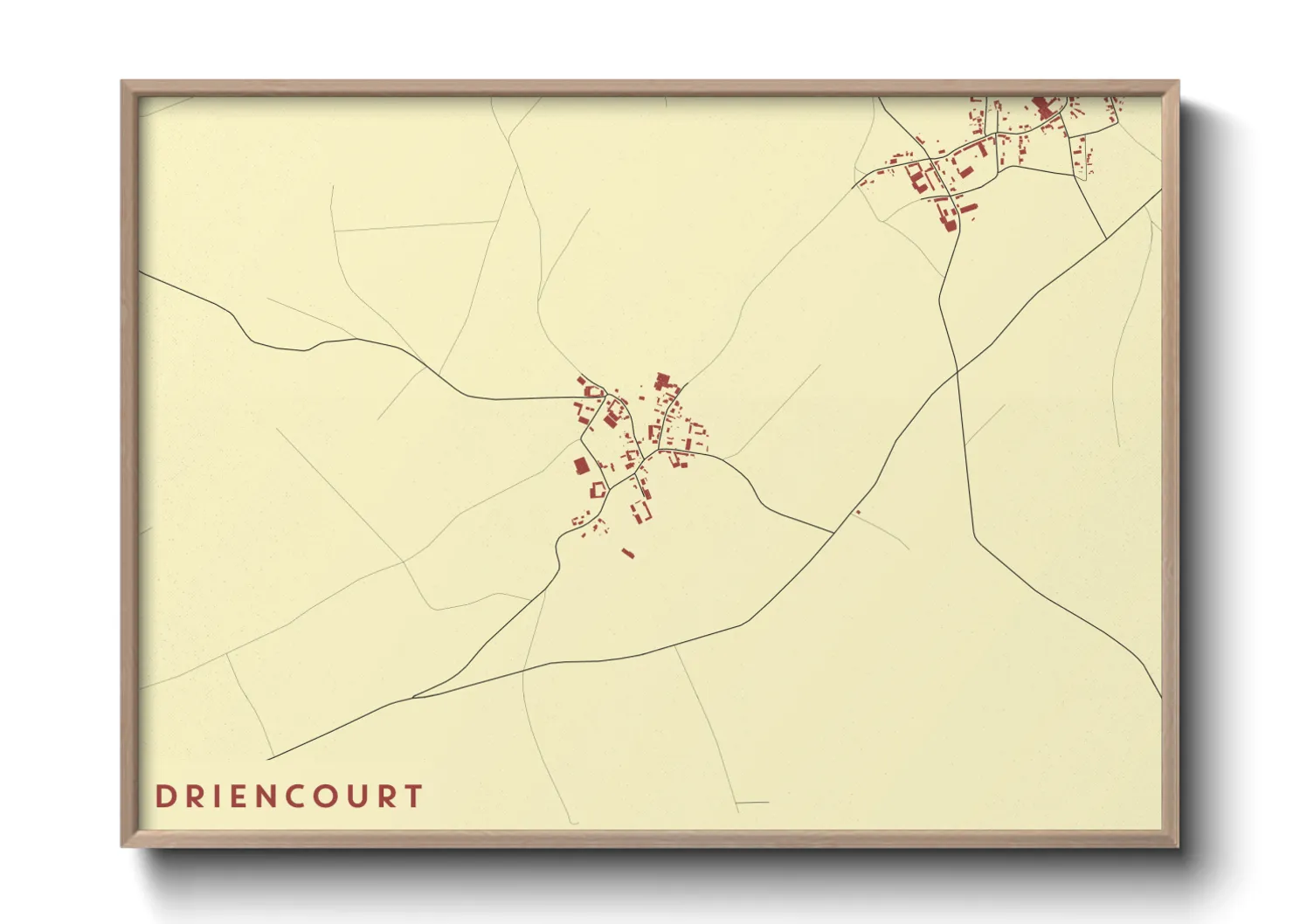 Une affiche de carte sur Driencourt