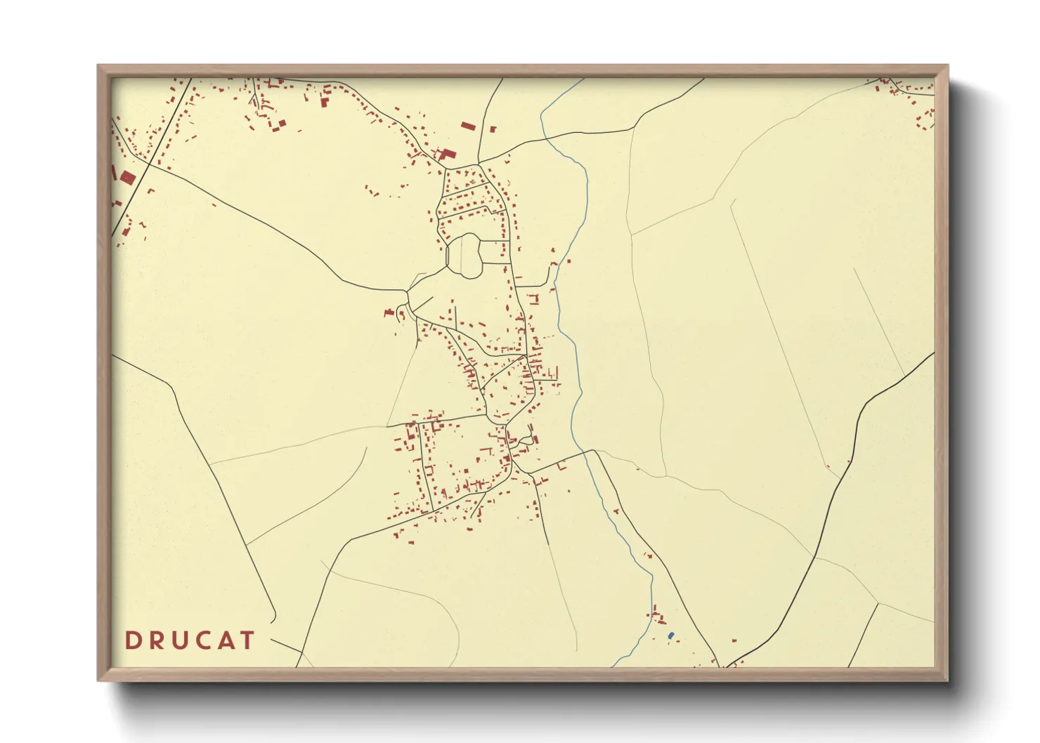 Une affiche de carte sur Drucat