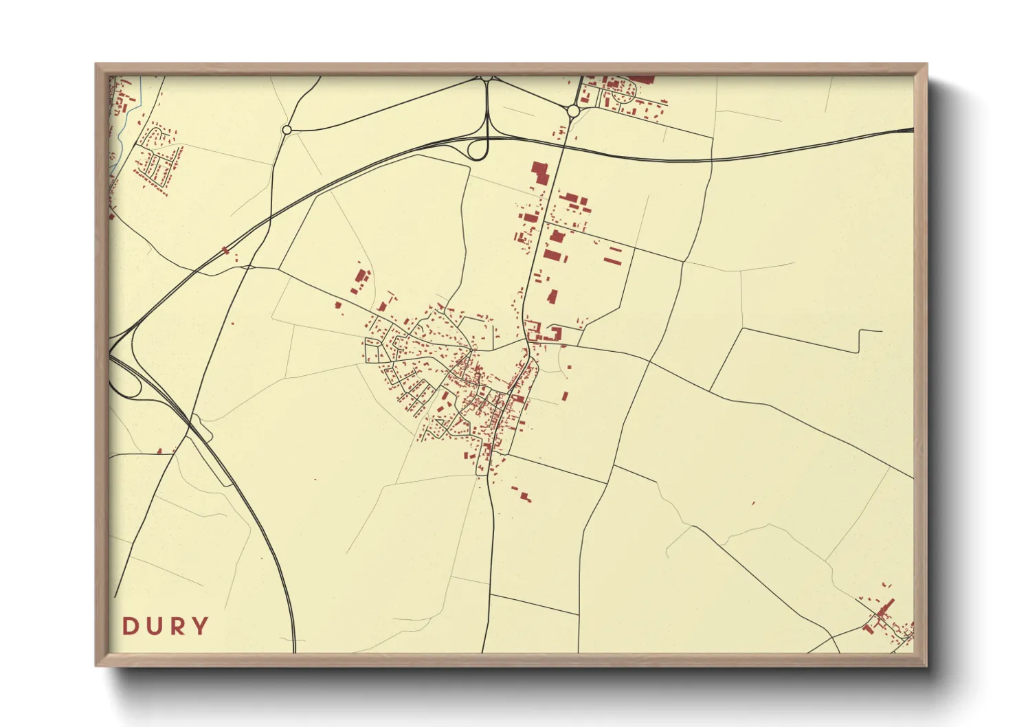 Une affiche de carte sur Dury