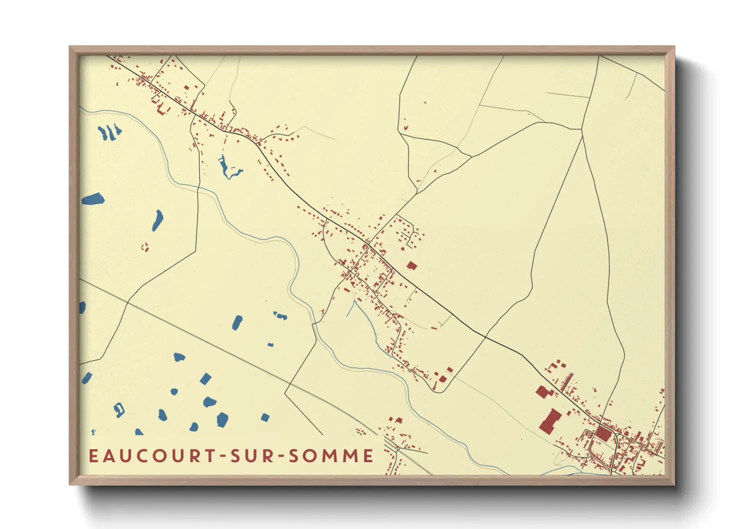 Une affiche de carte sur Eaucourt-sur-Somme