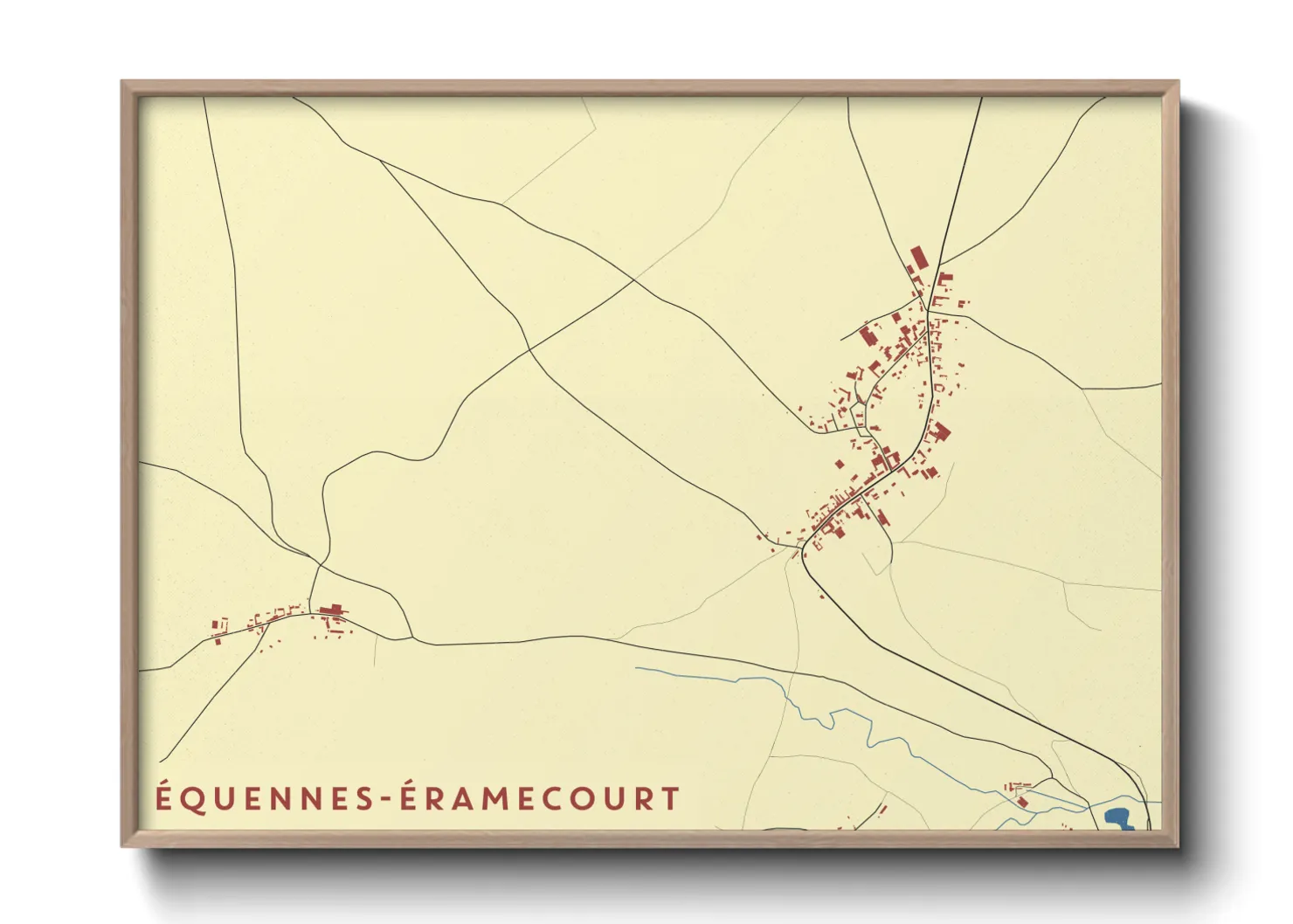 Une affiche de carte sur Équennes-Éramecourt