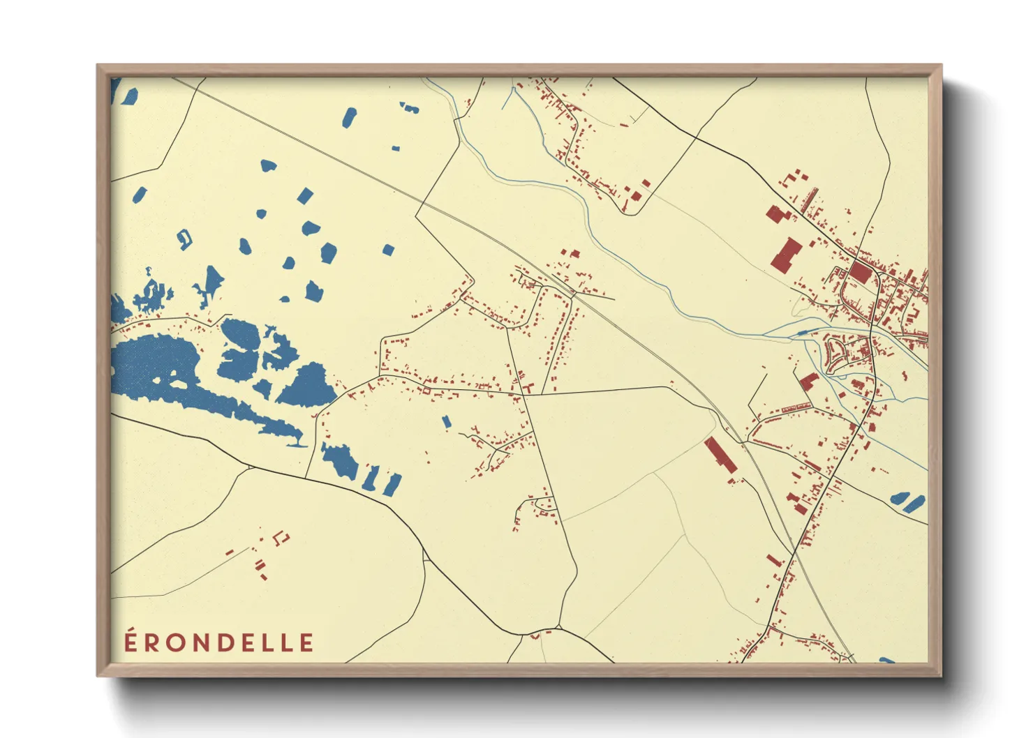 Une affiche de carte sur Érondelle