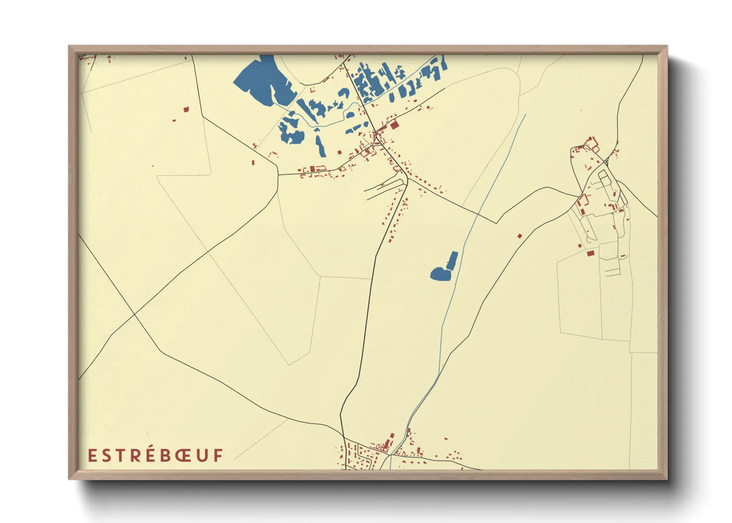 Une affiche de carte sur Estrébœuf