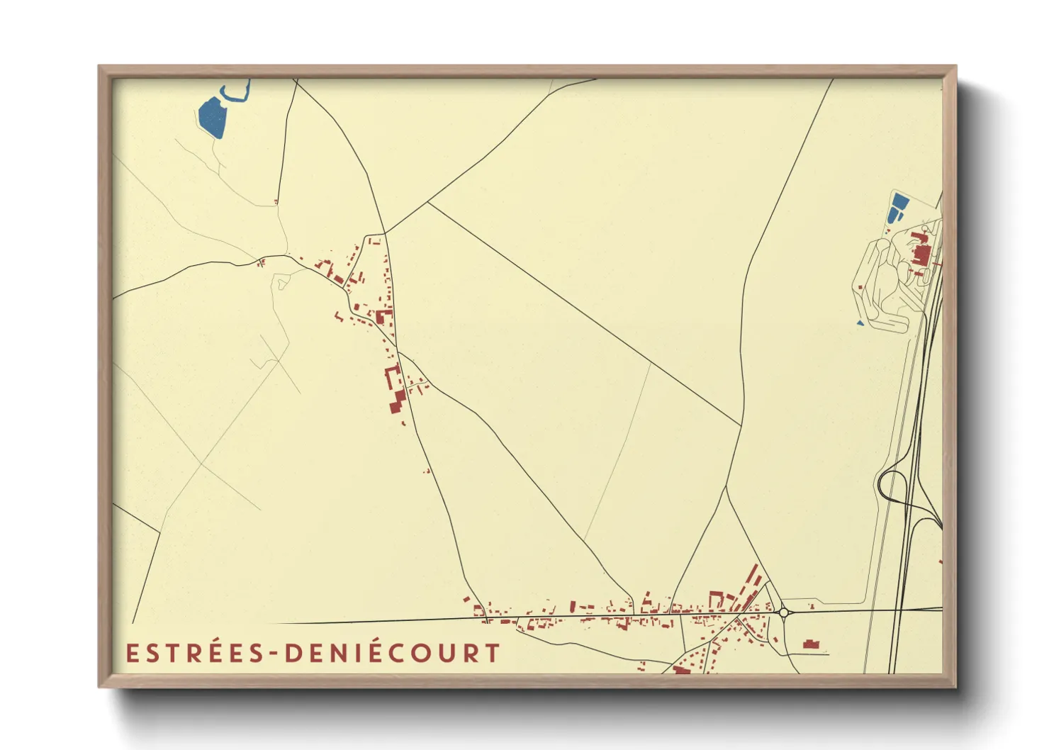 Une affiche de carte sur Estrées-Deniécourt