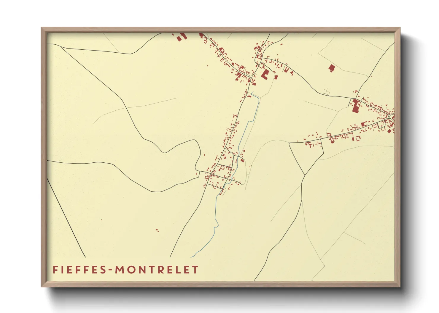 Une affiche de carte sur Fieffes-Montrelet