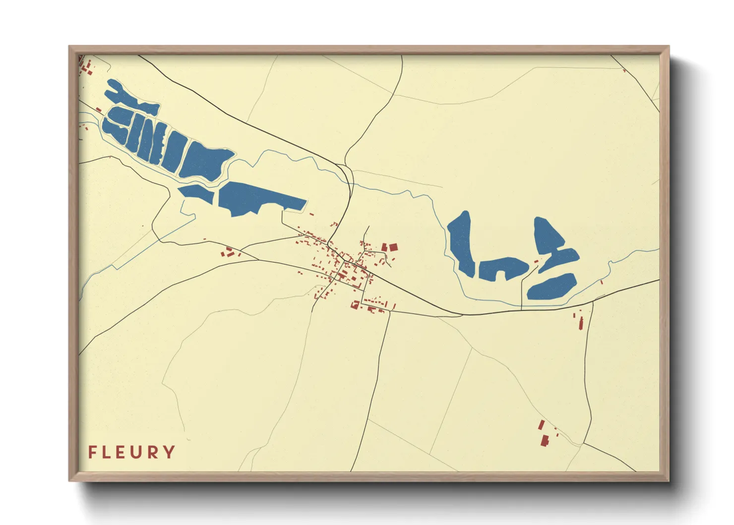 Une affiche de carte sur Fleury