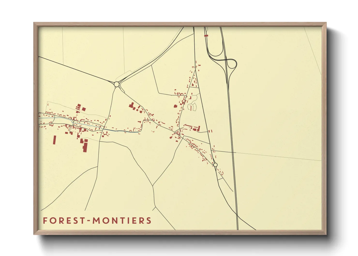 Une affiche de carte sur Forest-Montiers