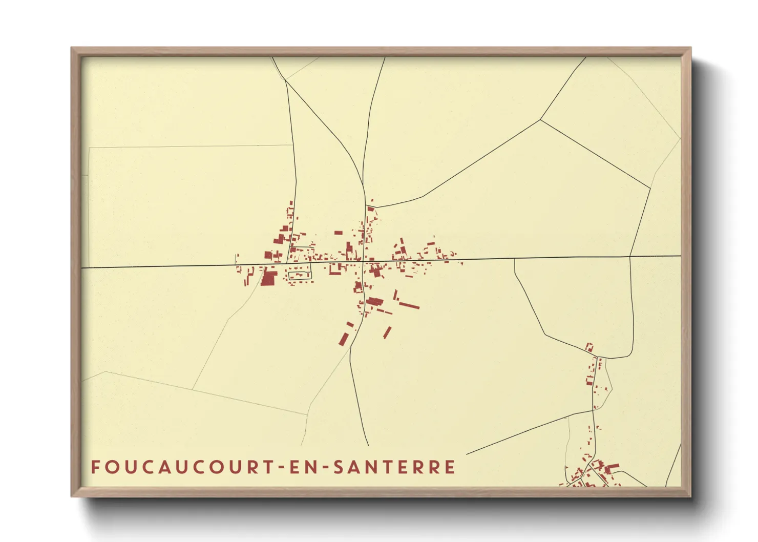Une affiche de carte sur Foucaucourt-en-Santerre