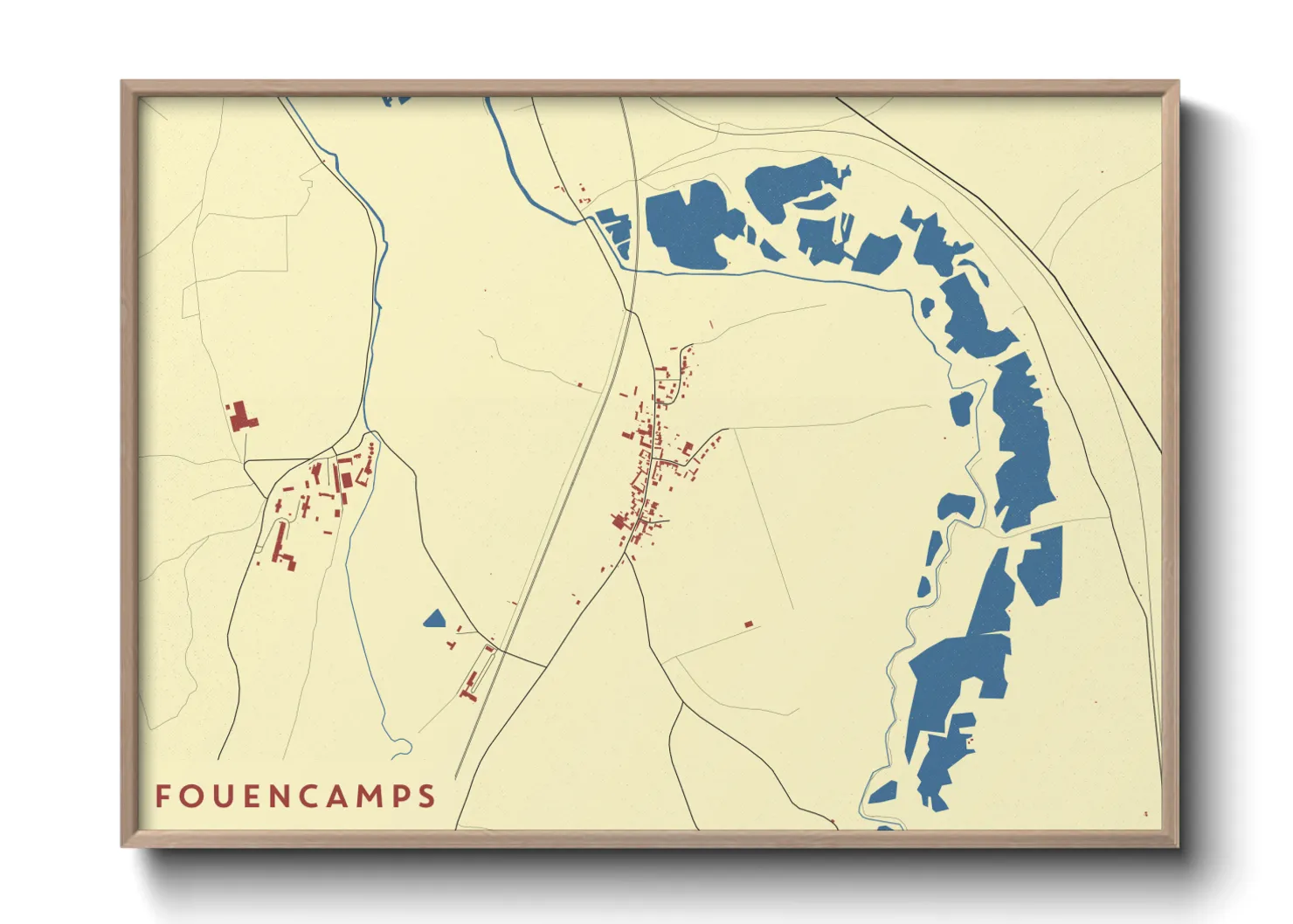Une affiche de carte sur Fouencamps
