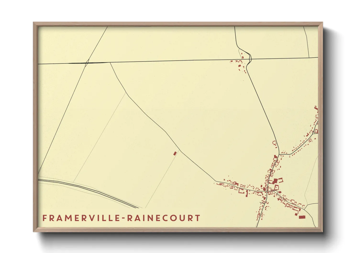 Une affiche de carte sur Framerville-Rainecourt