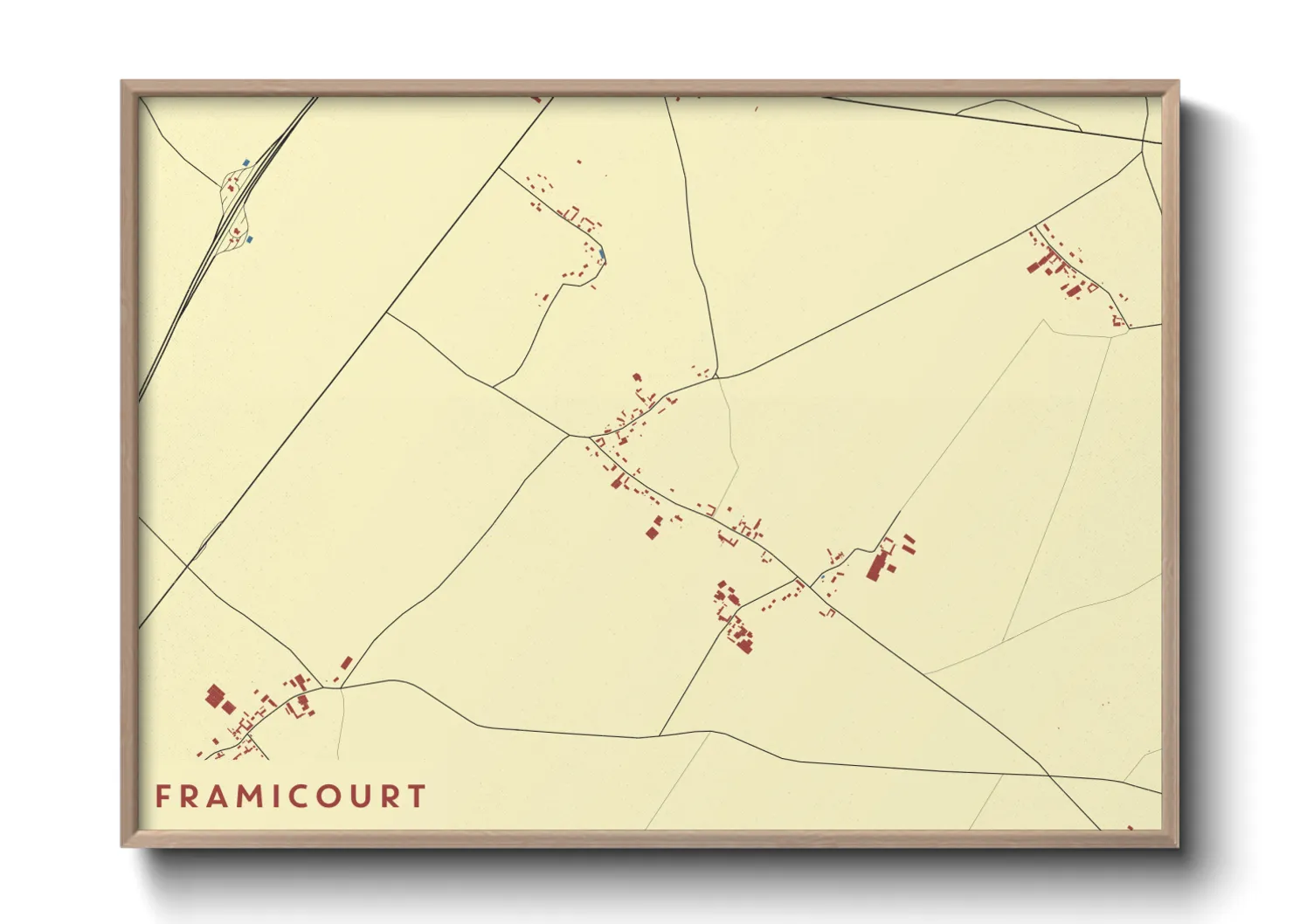 Une affiche de carte sur Framicourt