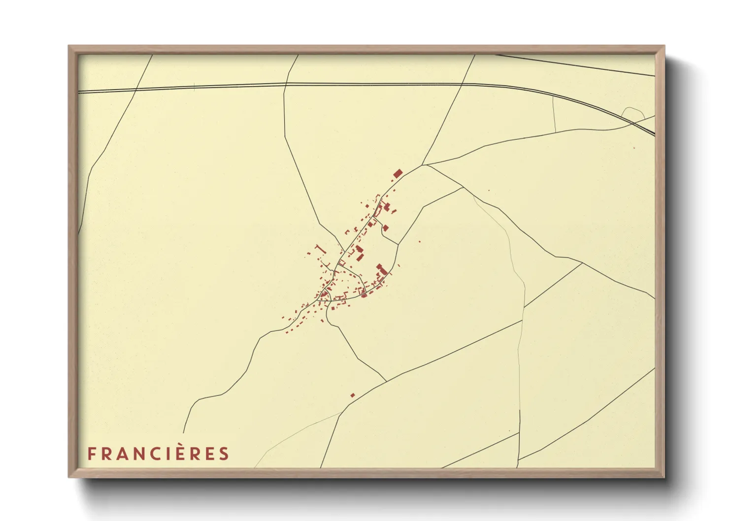 Une affiche de carte sur Francières