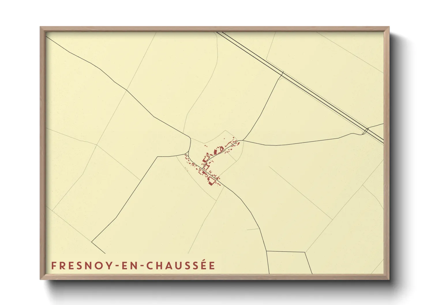 Une affiche de carte sur Fresnoy-en-Chaussée