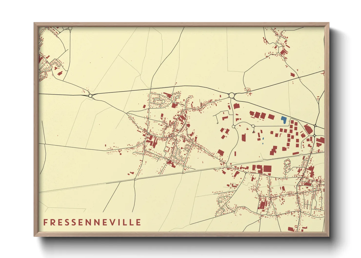 Une affiche de carte sur Fressenneville
