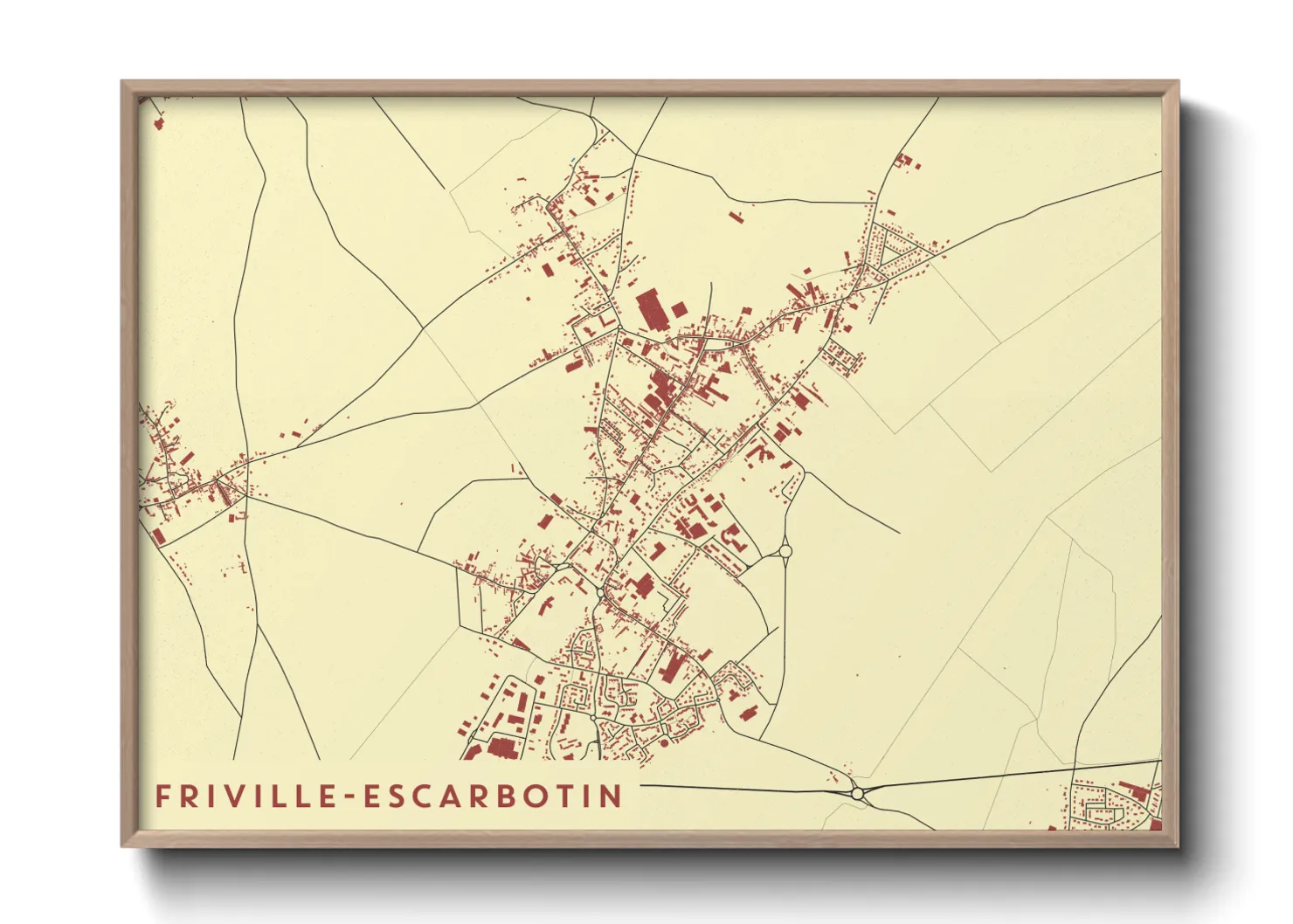 Une affiche de carte sur Friville-Escarbotin