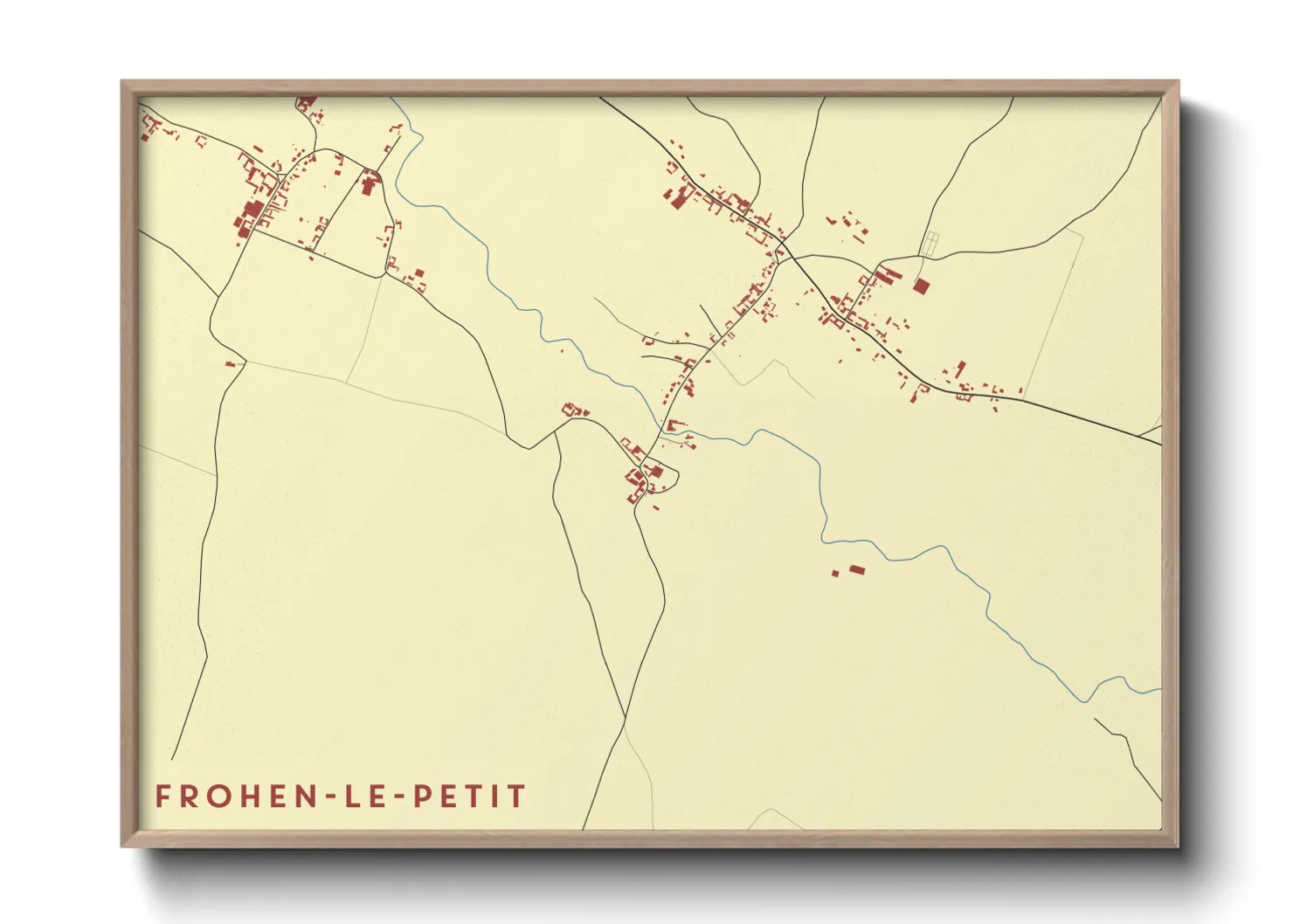 Une affiche de carte sur Frohen-le-Petit