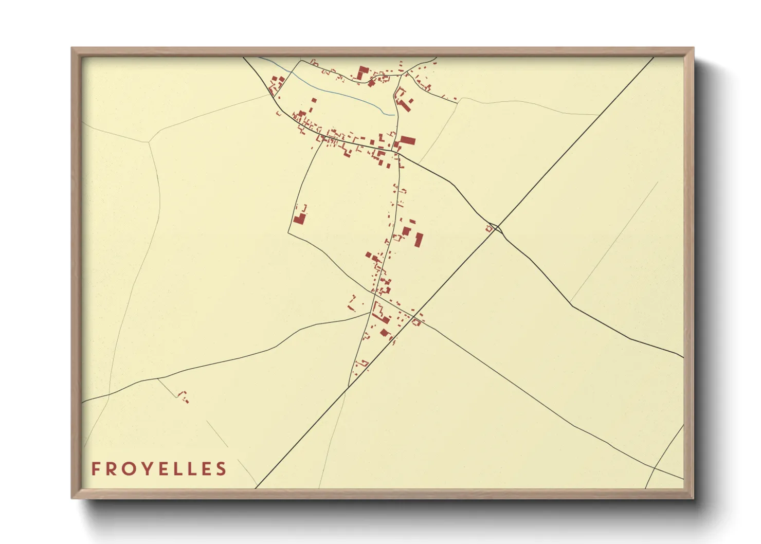 Une affiche de carte sur Froyelles