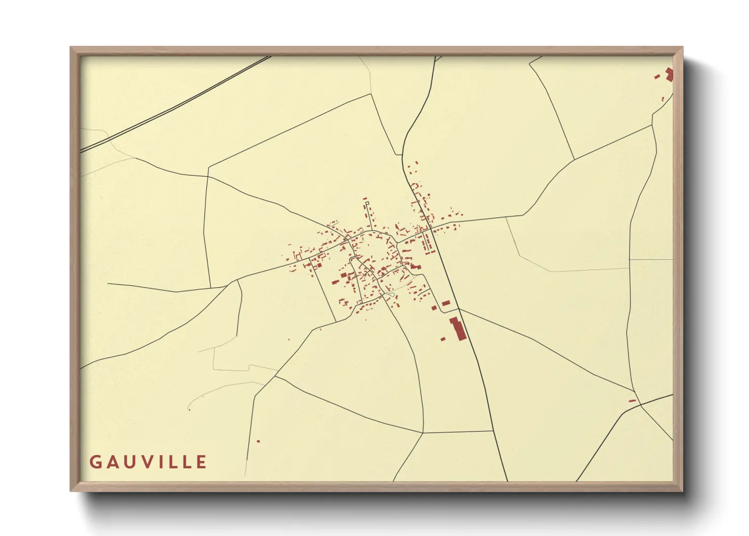 Une affiche de carte sur Gauville