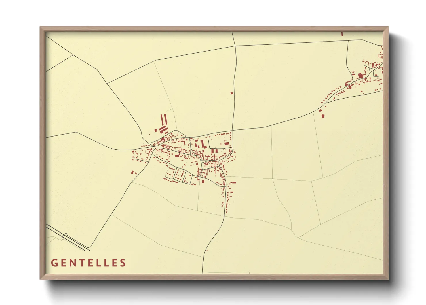 Une affiche de carte sur Gentelles