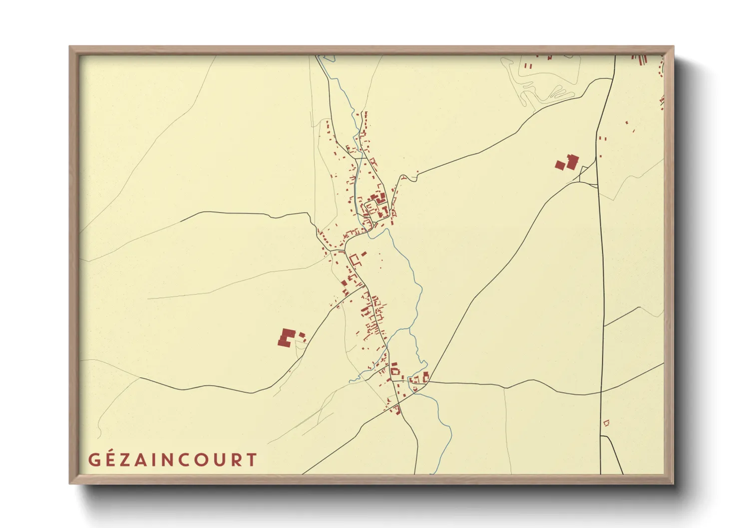 Une affiche de carte sur Gézaincourt