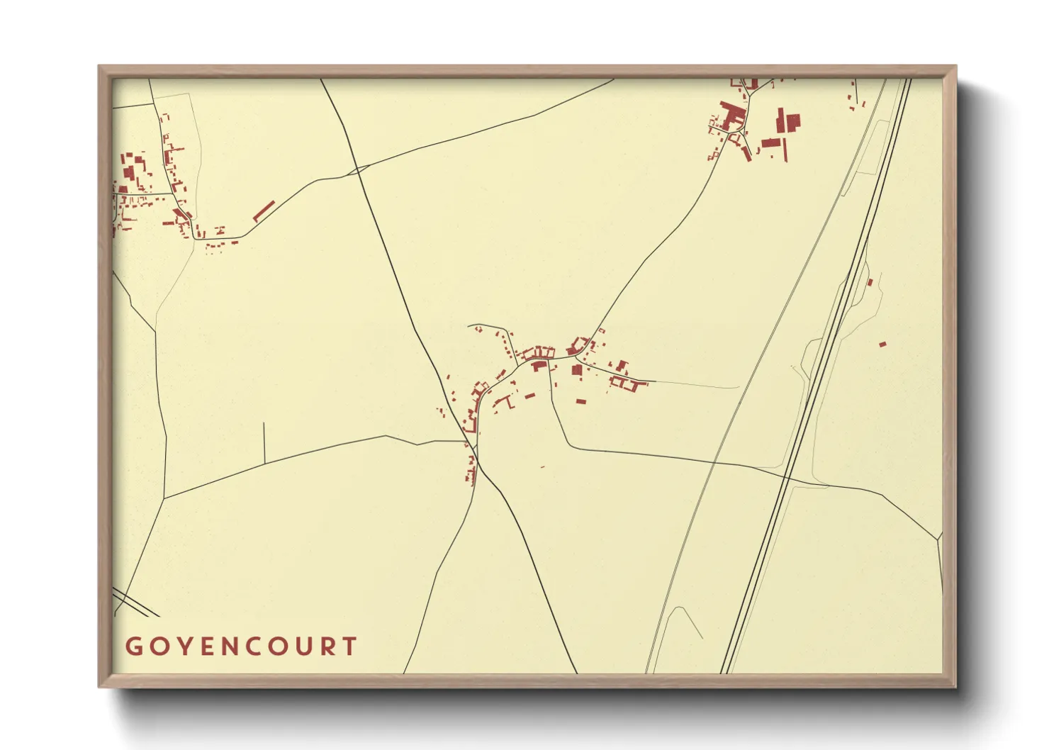 Une affiche de carte sur Goyencourt
