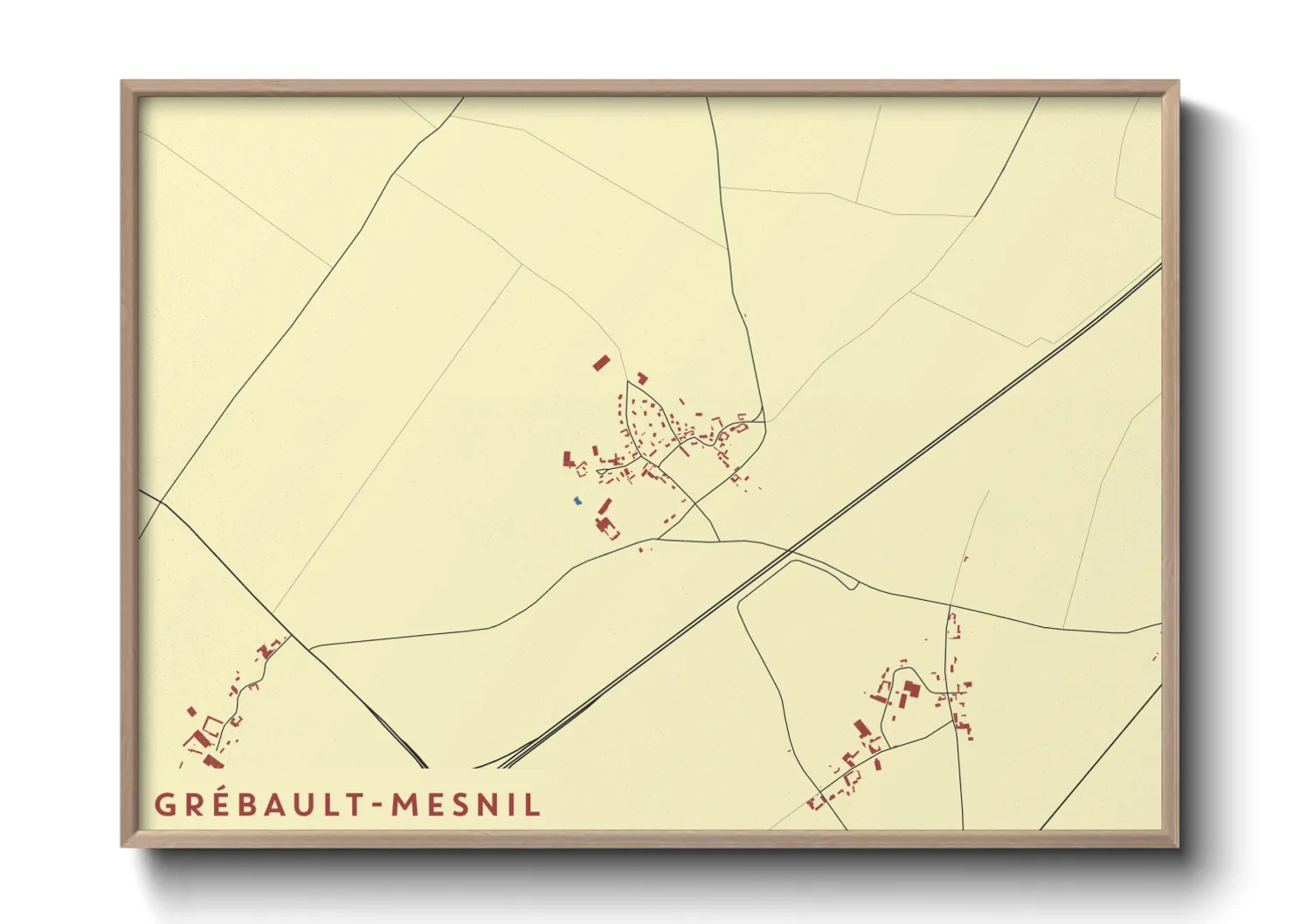 Une affiche de carte sur Grébault-Mesnil