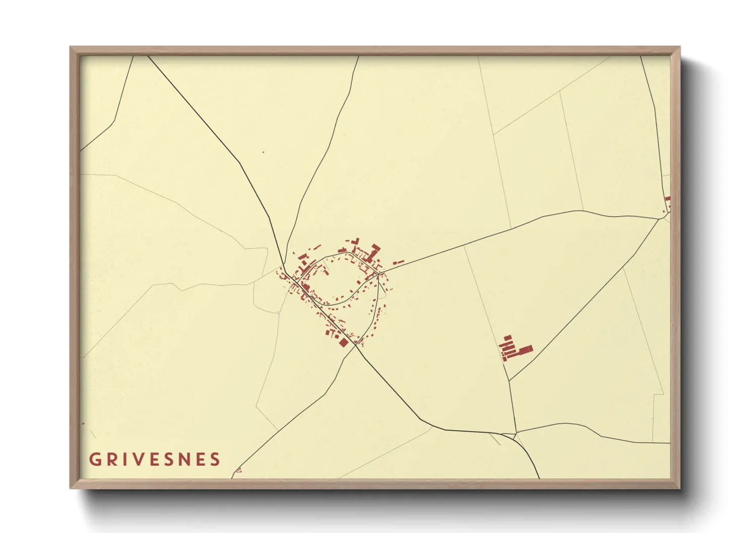Une affiche de carte sur Grivesnes