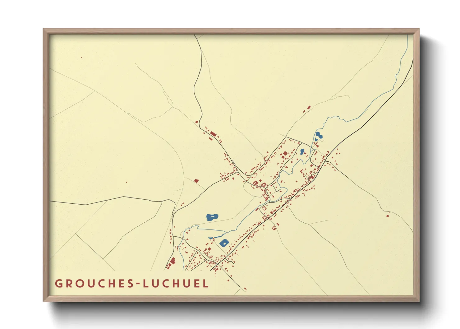 Une affiche de carte sur Grouches-Luchuel
