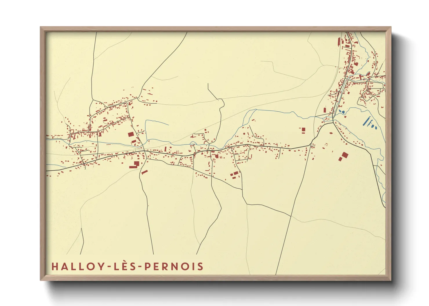 Une affiche de carte sur Halloy-lès-Pernois