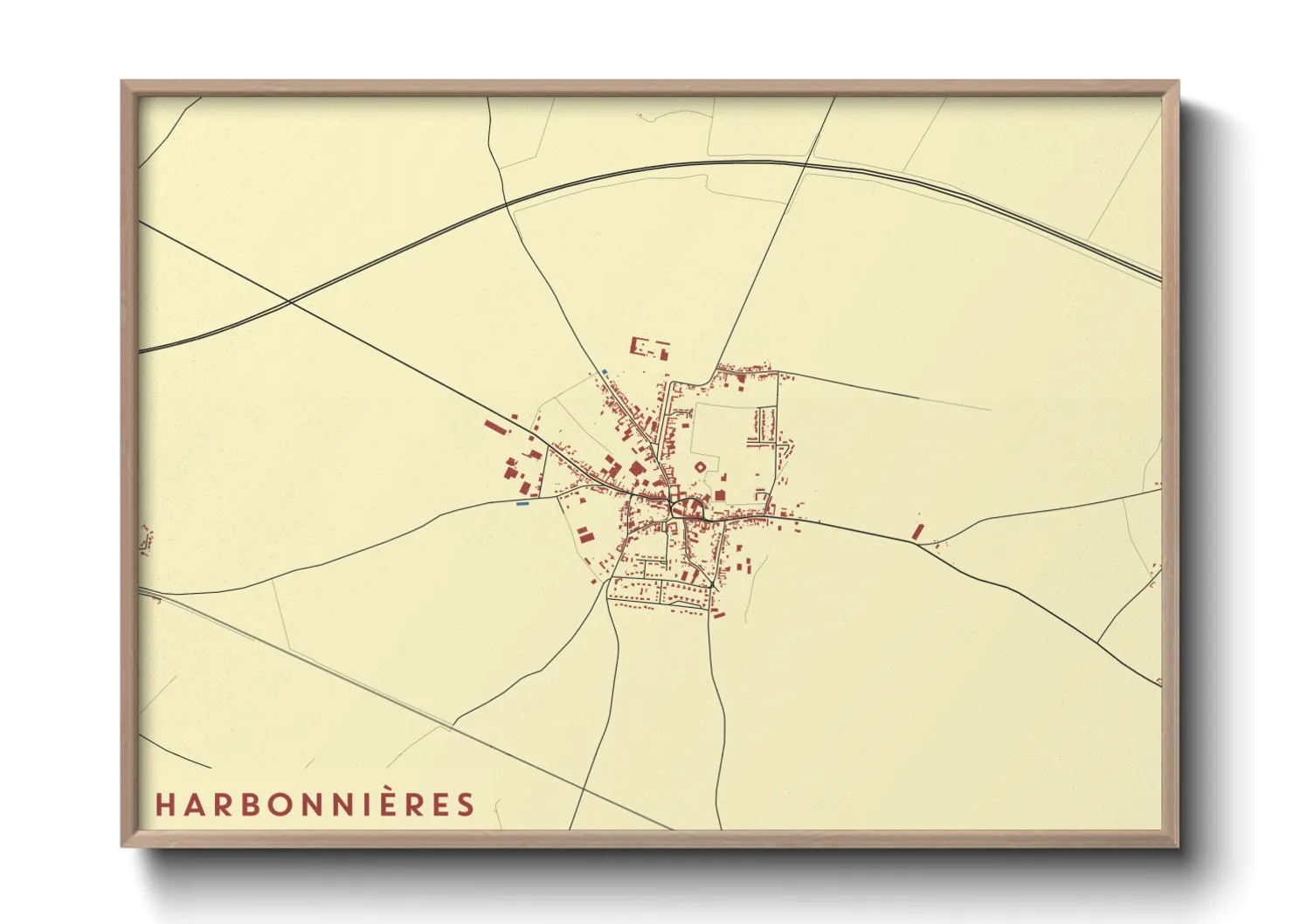Une affiche de carte sur Harbonnières