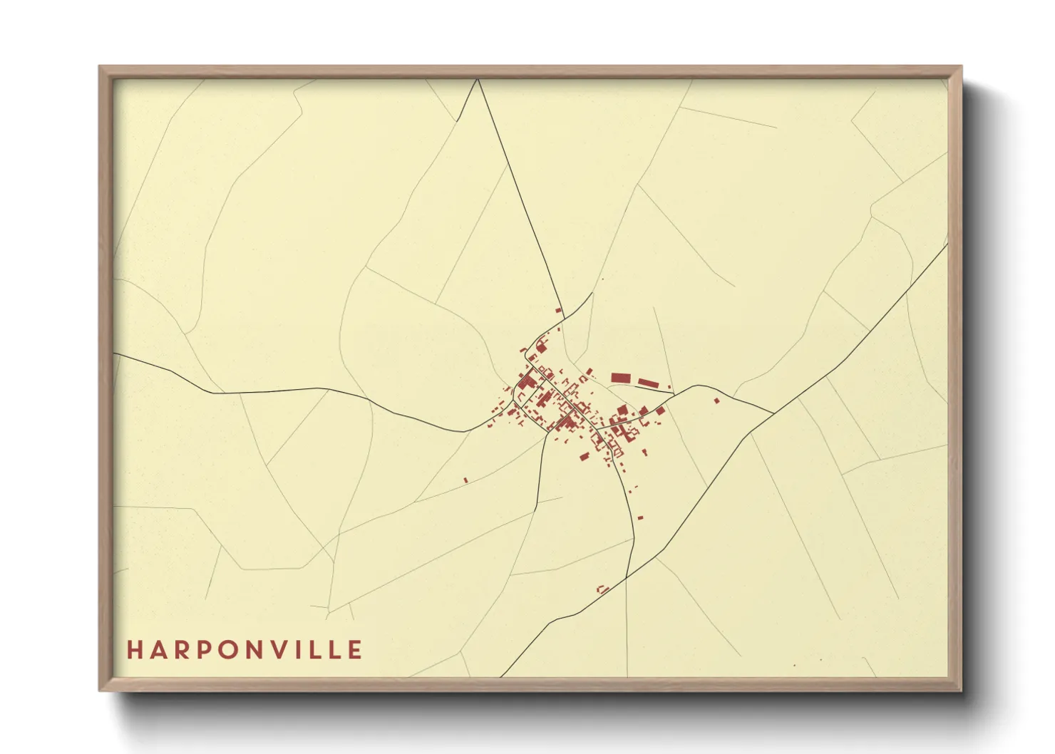 Une affiche de carte sur Harponville