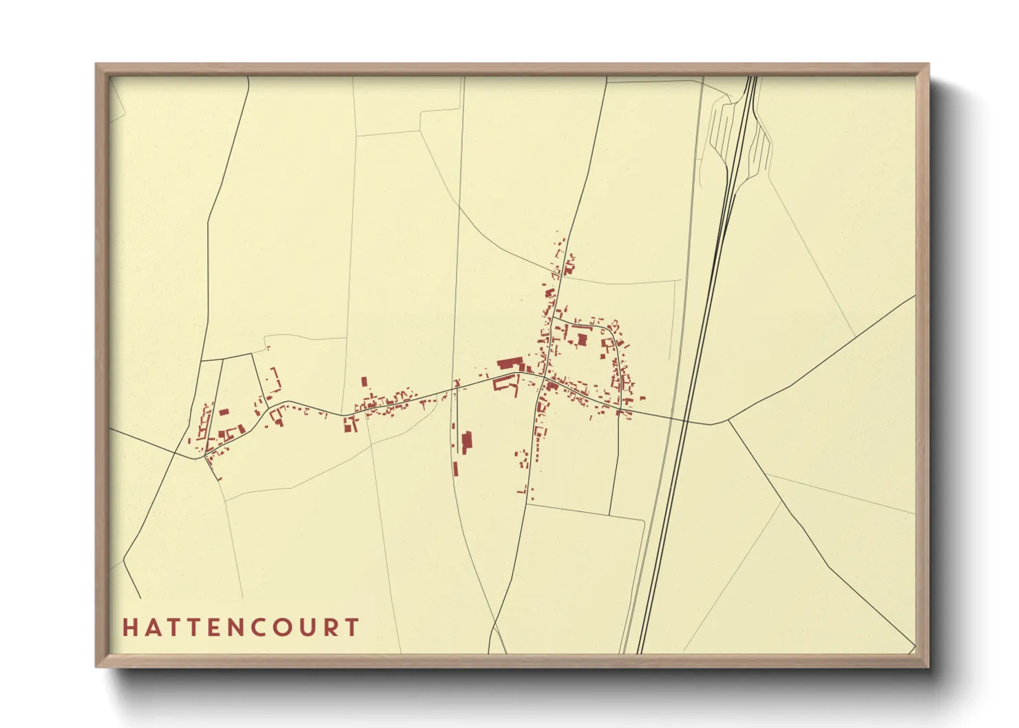 Une affiche de carte sur Hattencourt