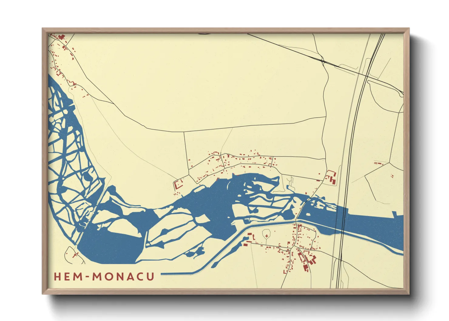 Une affiche de carte sur Hem-Monacu