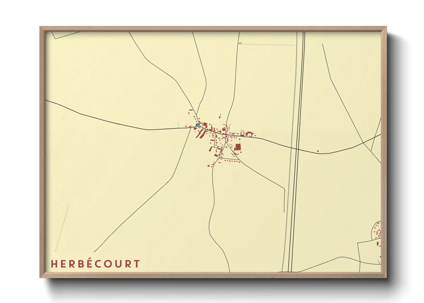 Une affiche de carte sur Herbécourt