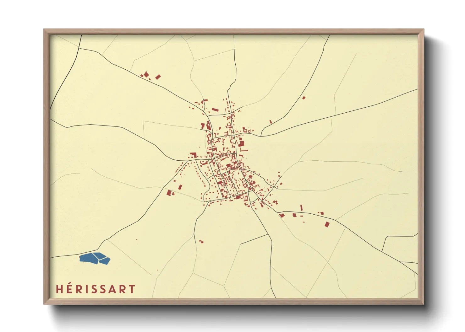 Une affiche de carte sur Hérissart