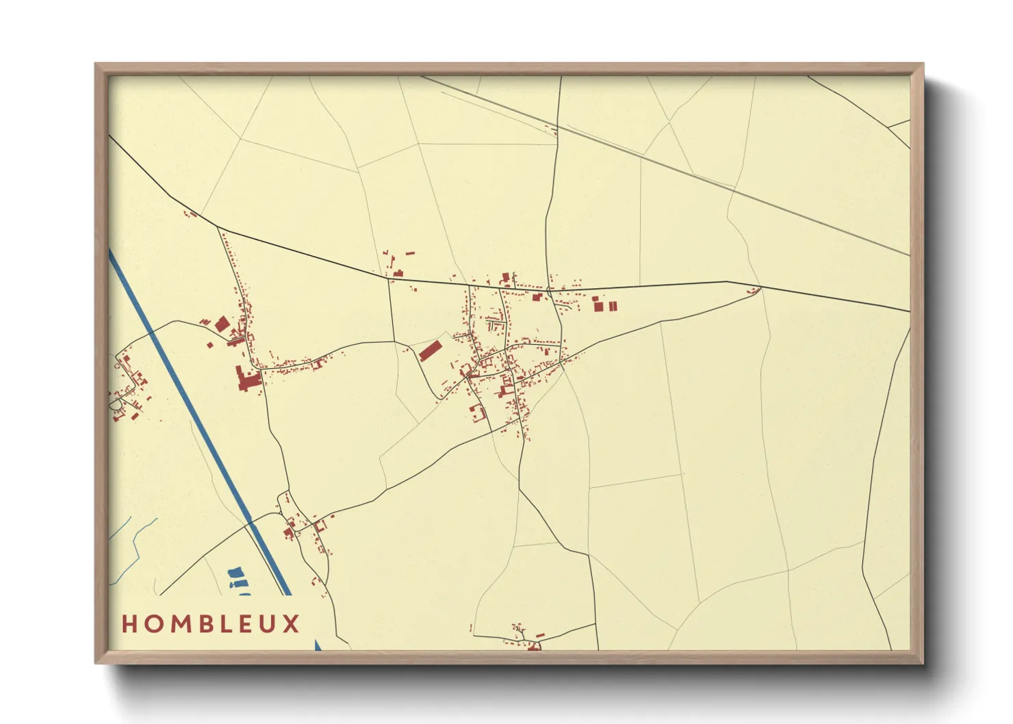 Une affiche de carte sur Hombleux