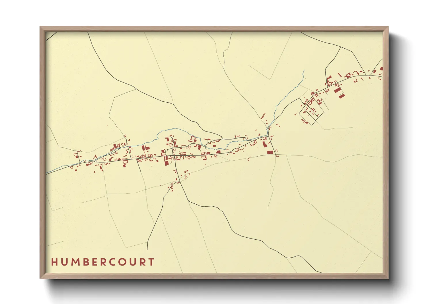 Une affiche de carte sur Humbercourt