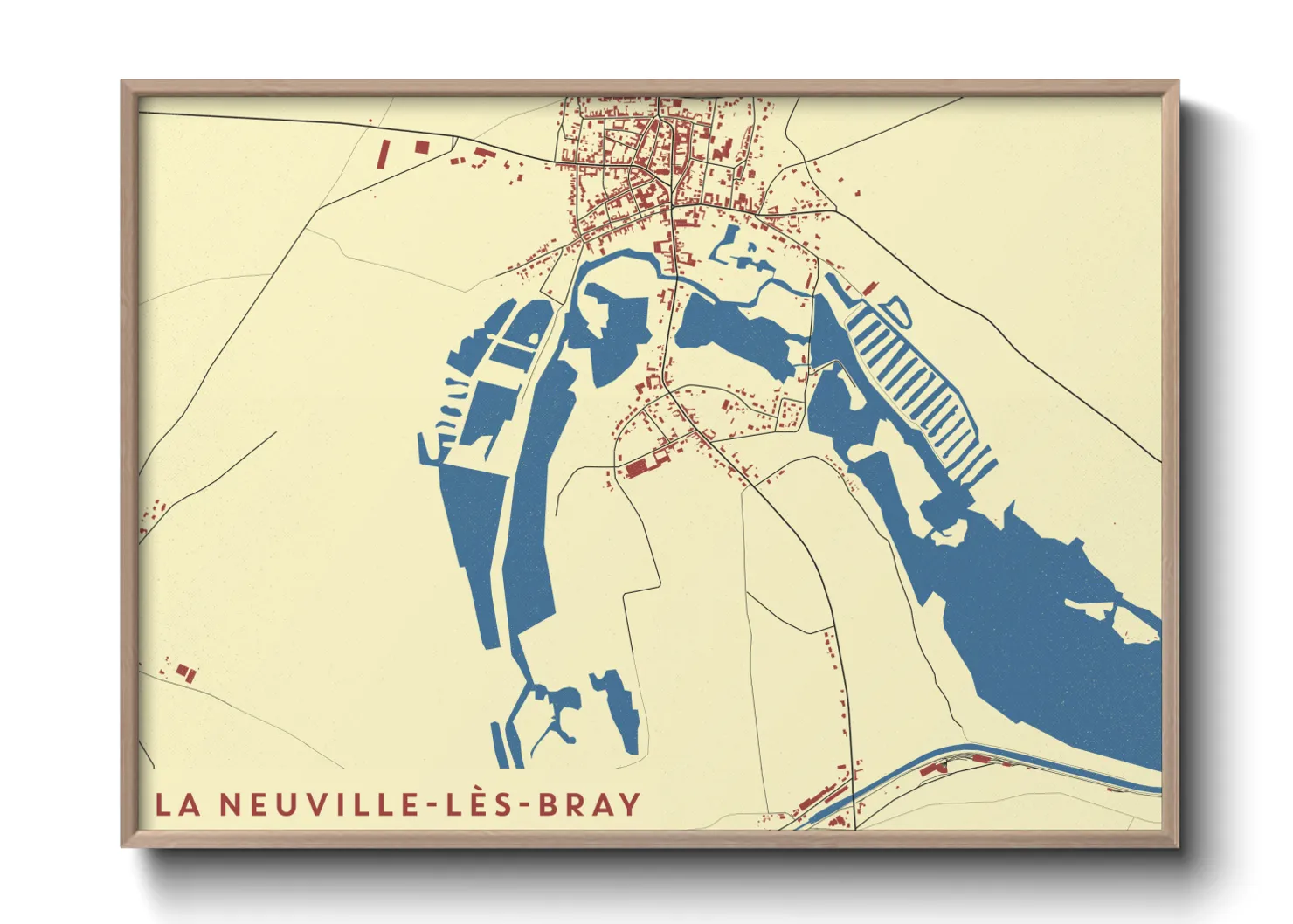 Une affiche de carte sur La Neuville-lès-Bray