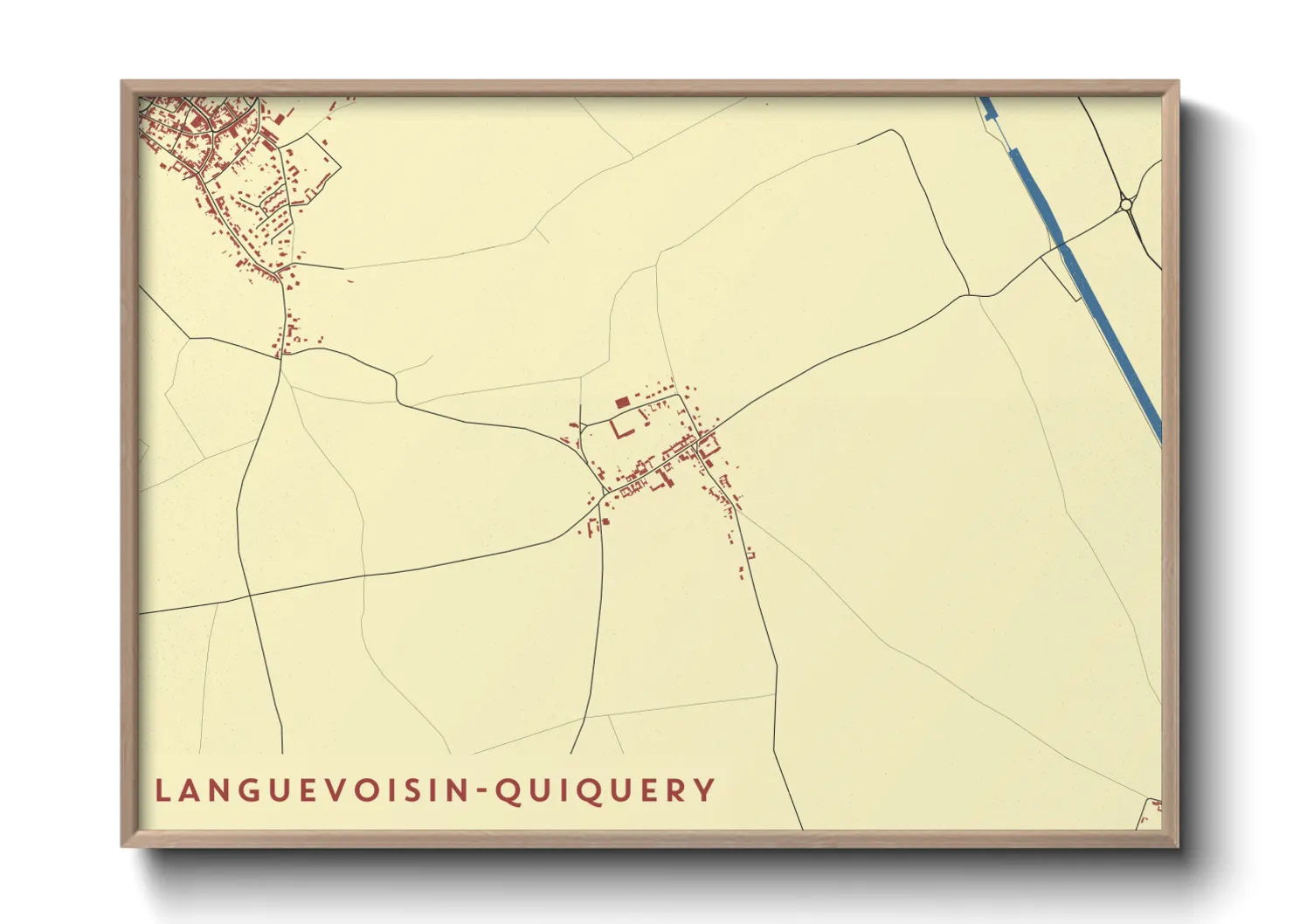 Une affiche de carte sur Languevoisin-Quiquery