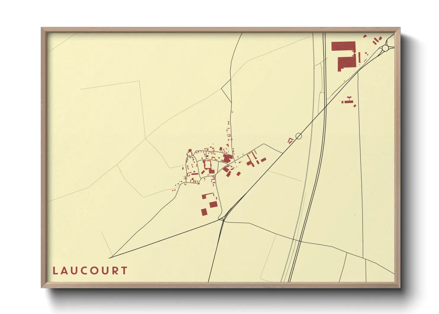 Une affiche de carte sur Laucourt