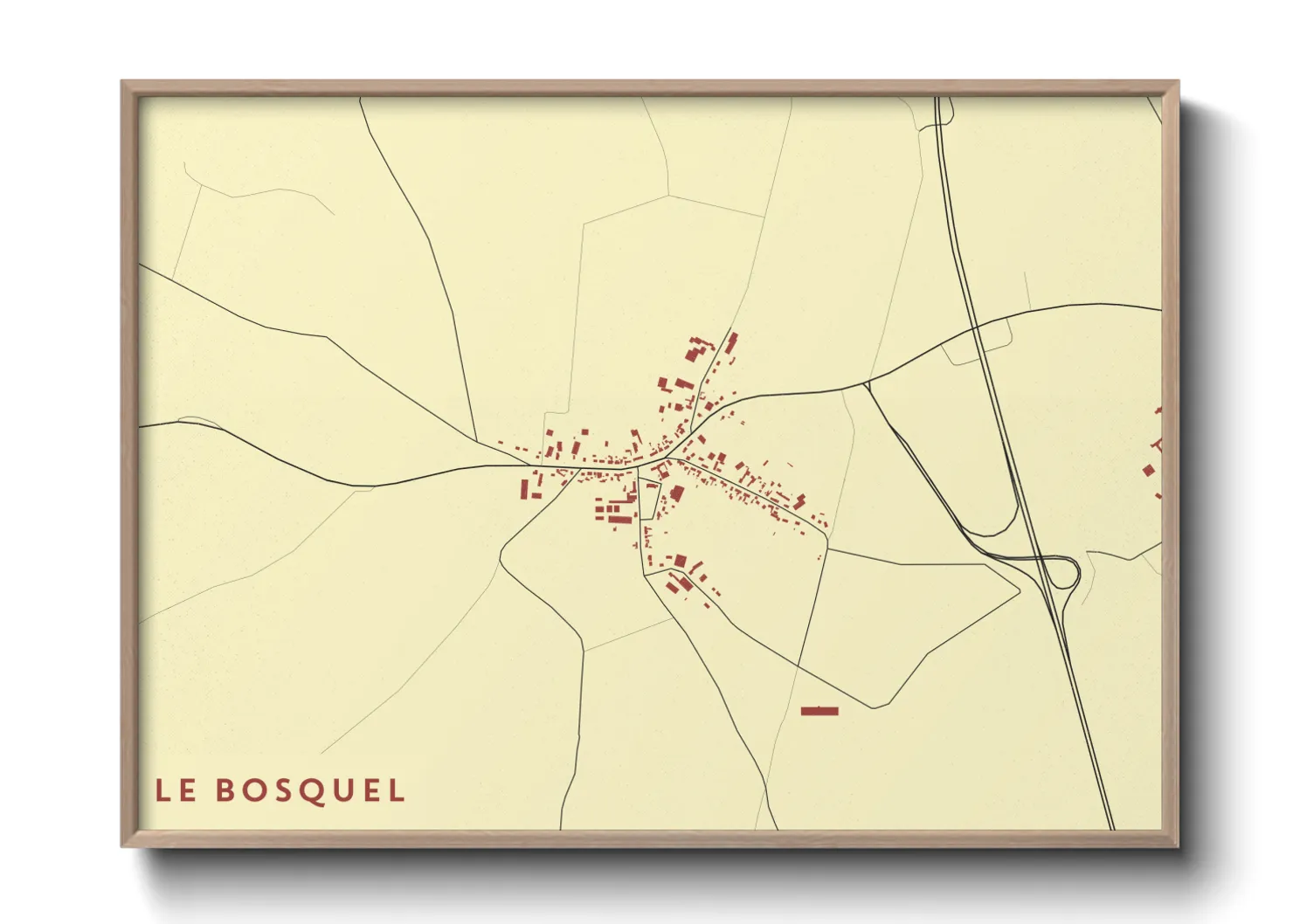Une affiche de carte sur Le Bosquel