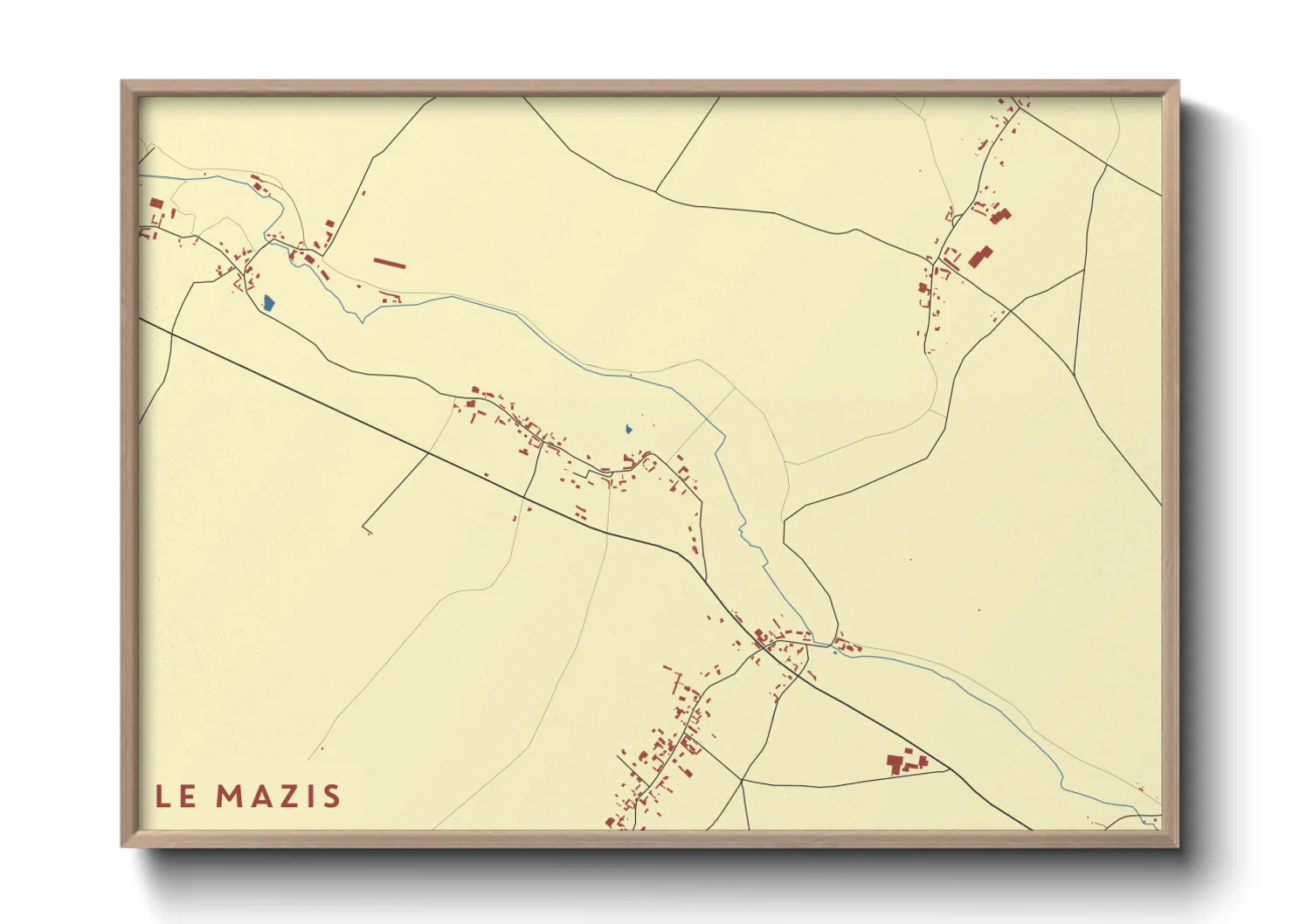 Une affiche de carte sur Le Mazis