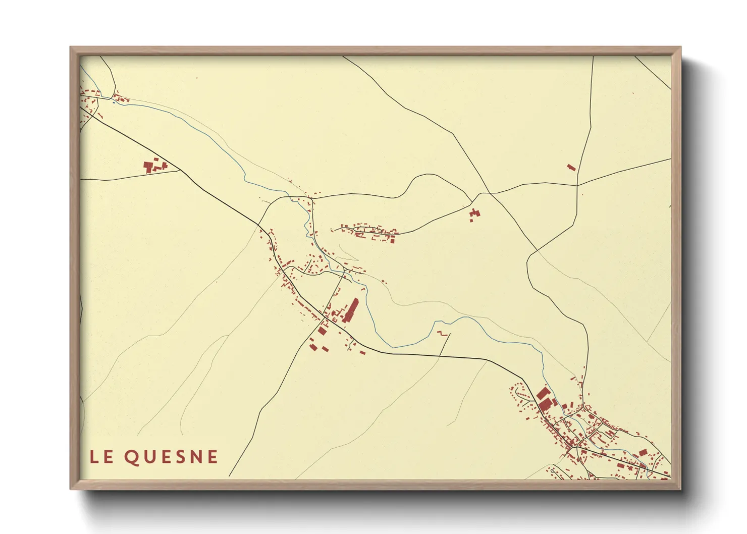 Une affiche de carte sur Le Quesne