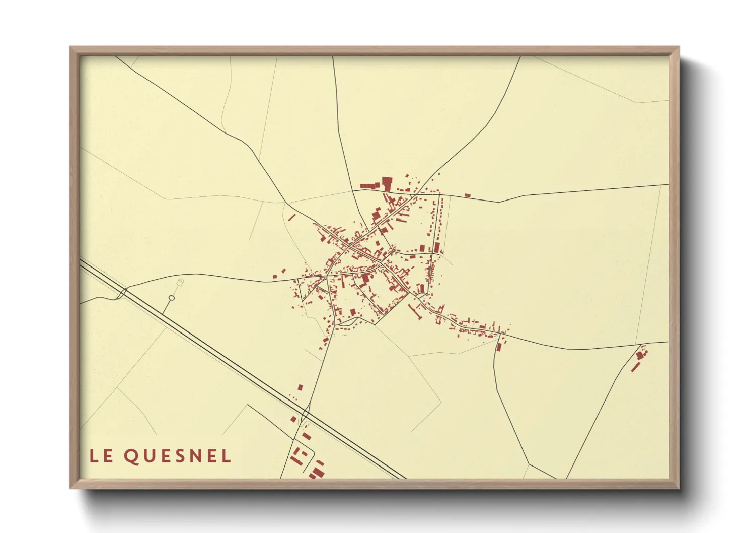 Une affiche de carte sur Le Quesnel
