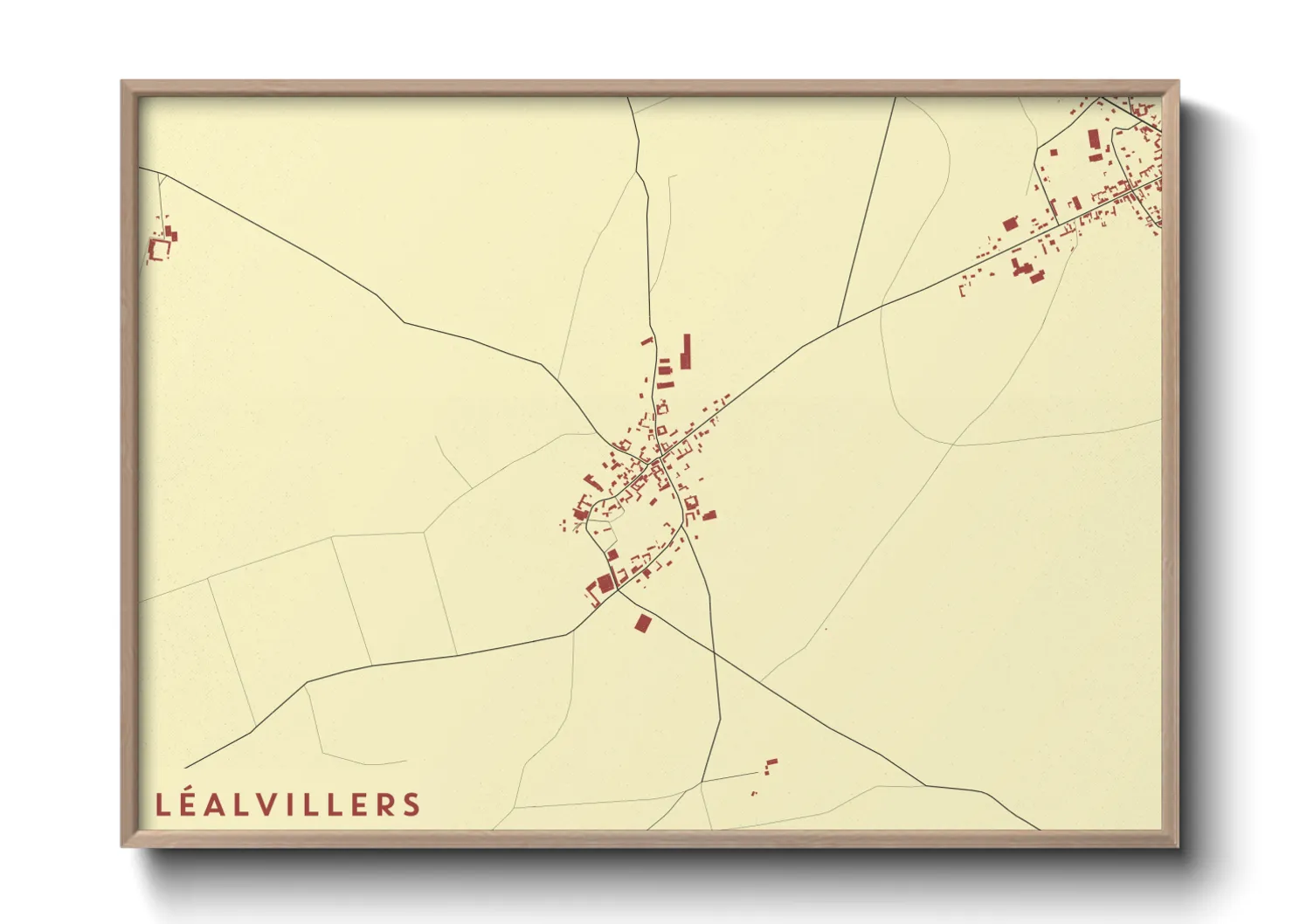 Une affiche de carte sur Léalvillers