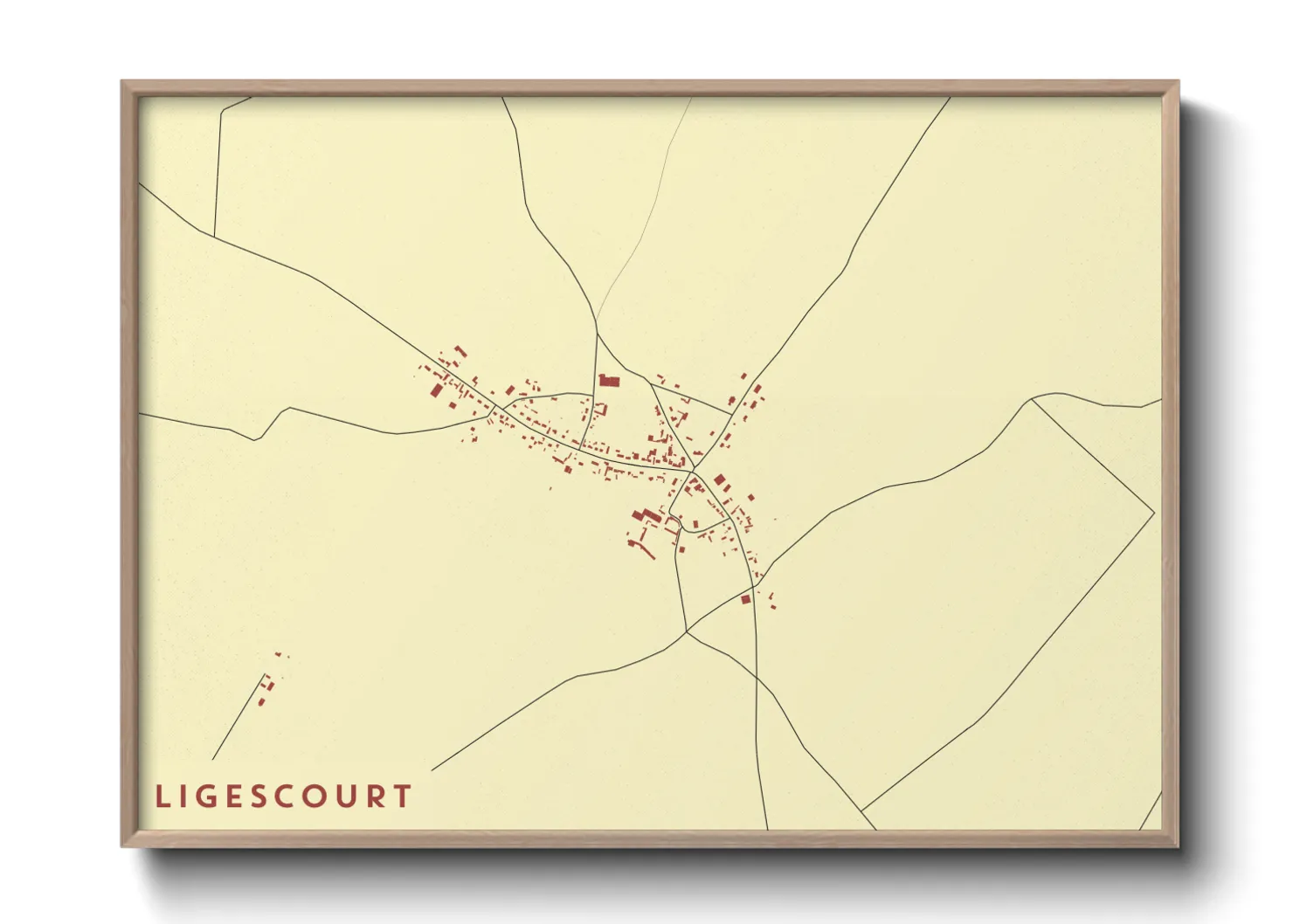 Une affiche de carte sur Ligescourt