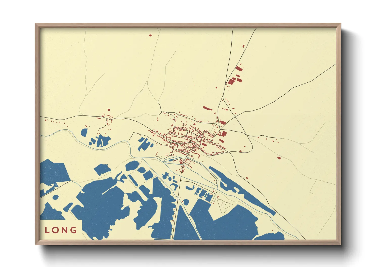 Une affiche de carte sur Long
