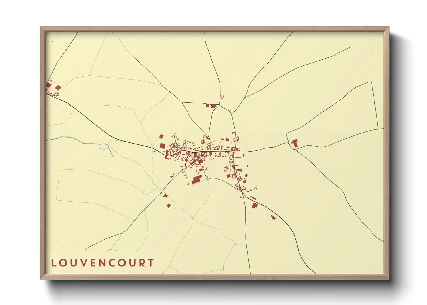Une affiche de carte sur Louvencourt
