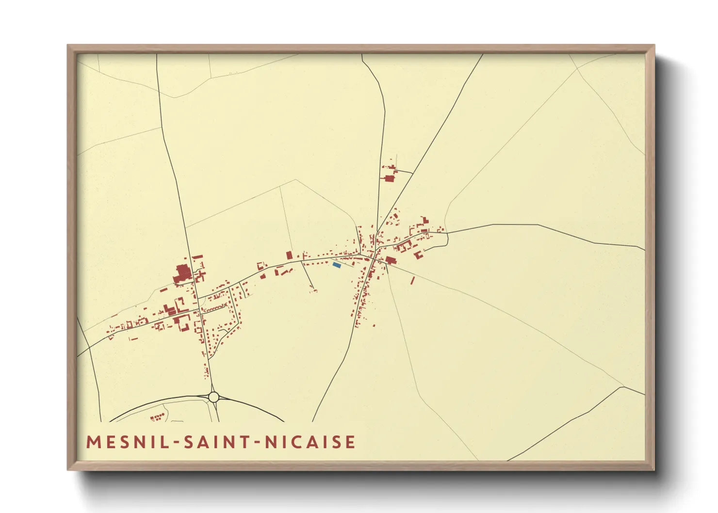 Une affiche de carte sur Mesnil-Saint-Nicaise