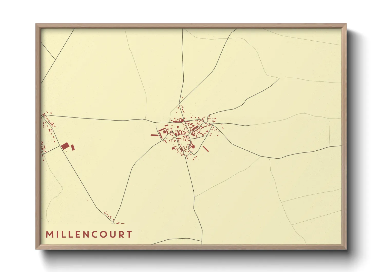 Une affiche de carte sur Millencourt